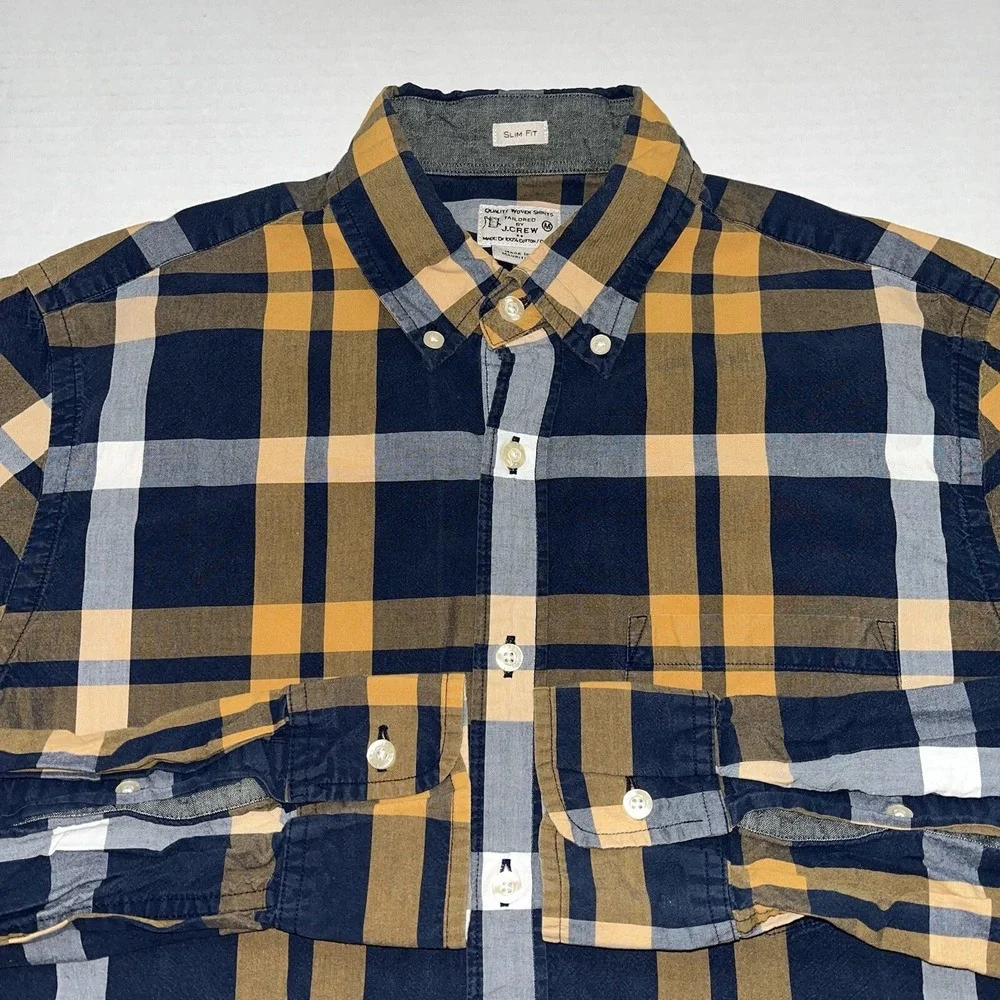 J. Crew Slim Fit Button Down 100% Cotton Quality Woven Long Sleeve Shirt | Sz M